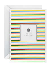 Hallmark Blue Birthday Card 3D Pop-up Colourful Stripes Design - Image 3 of 4