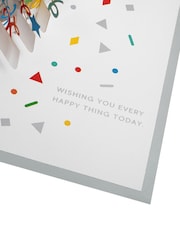 Hallmark Blue Birthday Card 3D Pop-up Colourful Stripes Design - Image 4 of 4