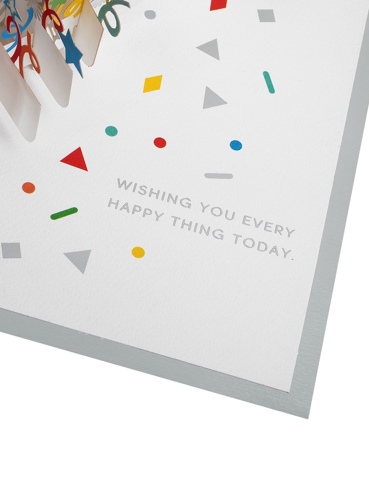 Hallmark Blue Birthday Card 3D Pop-up Colourful Stripes Design - Image 4 of 4