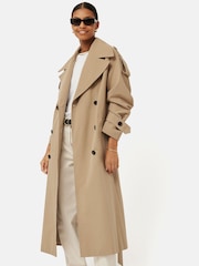 Jigsaw Cream Oversized Cotton Trench Coat - Image 4 of 6