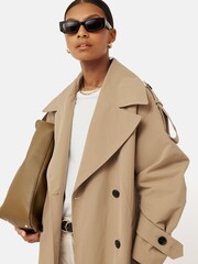 Jigsaw Cream Oversized Cotton Trench Coat - Image 6 of 6