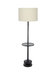 Pacific Black Hemi Wood Floor Lamp With Table - Image 2 of 2