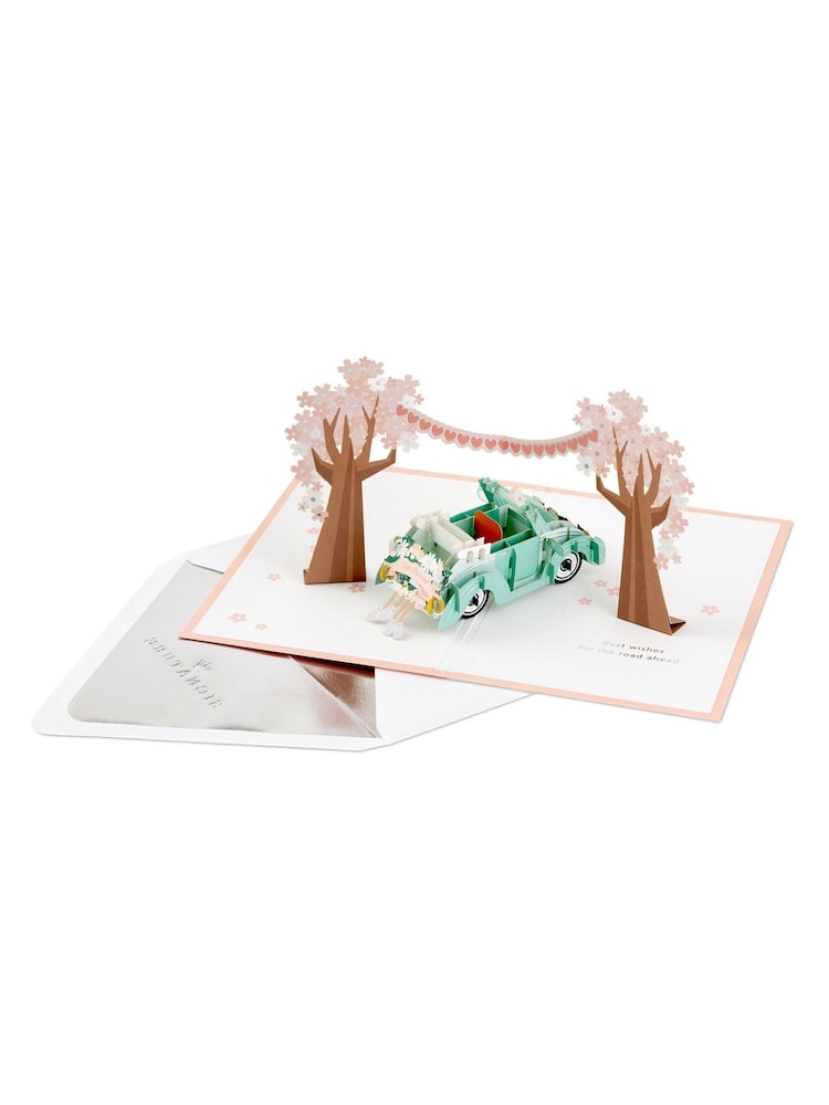 Hallmark Green Wedding Card 3D Pop-up Cherry Blossom Design - Image 2 of 4