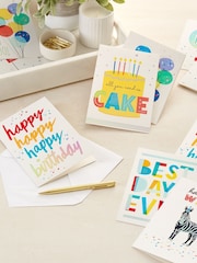 Hallmark White 24 Pack Birthday Cards in 6 Colourful Designs - Image 1 of 4