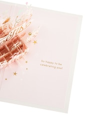 Hallmark Pink Birthday Card 3D & Pop-up Stars And Streamers - Image 4 of 4
