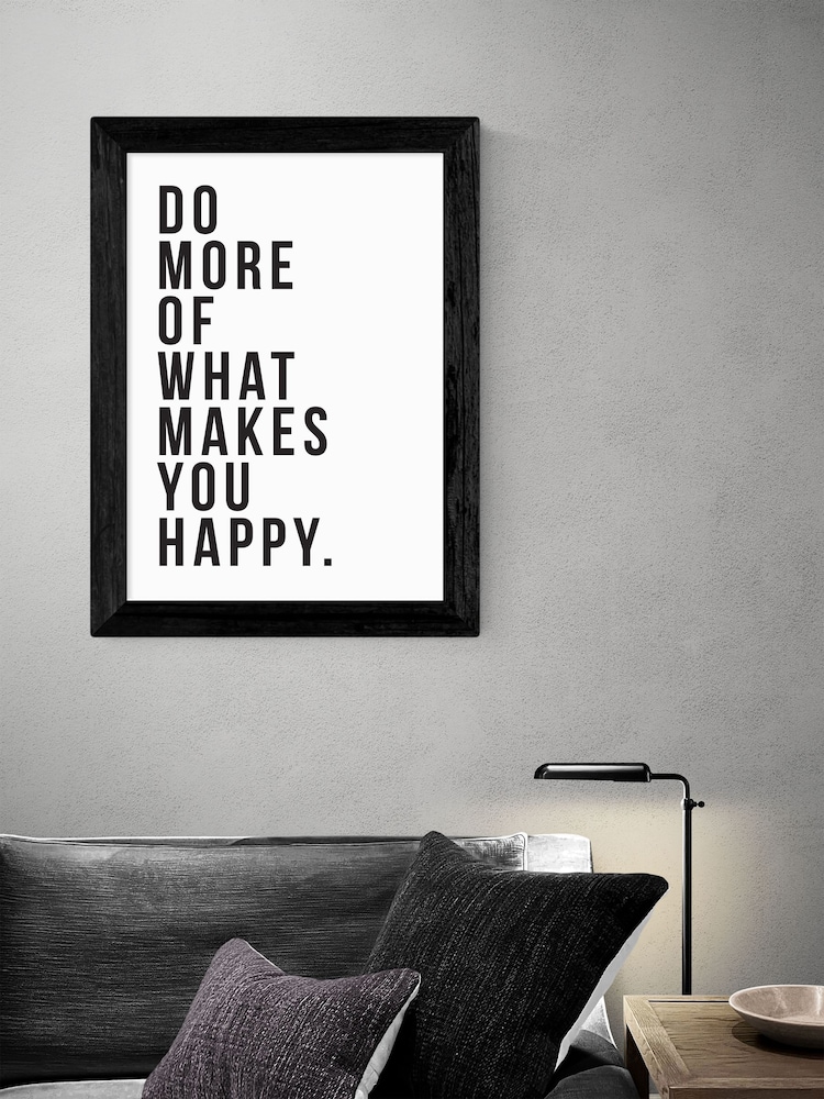 Black What Makes You Happy by Native State Black Framed Print - Image 2 of 4