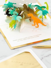 Hallmark Green Birthday Card 3D Pop-up Dinosaurs Design - Image 4 of 4