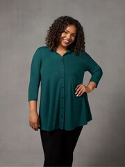 Live Unlimited Green Jersey 3/4 Sleeve Shirt - Image 1 of 4