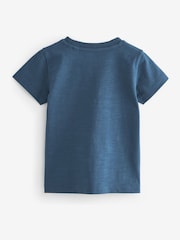Navy Blue Appliqué Transport 100% Cotton Short Sleeve T-Shirt (3mths-7yrs) - Image 3 of 4