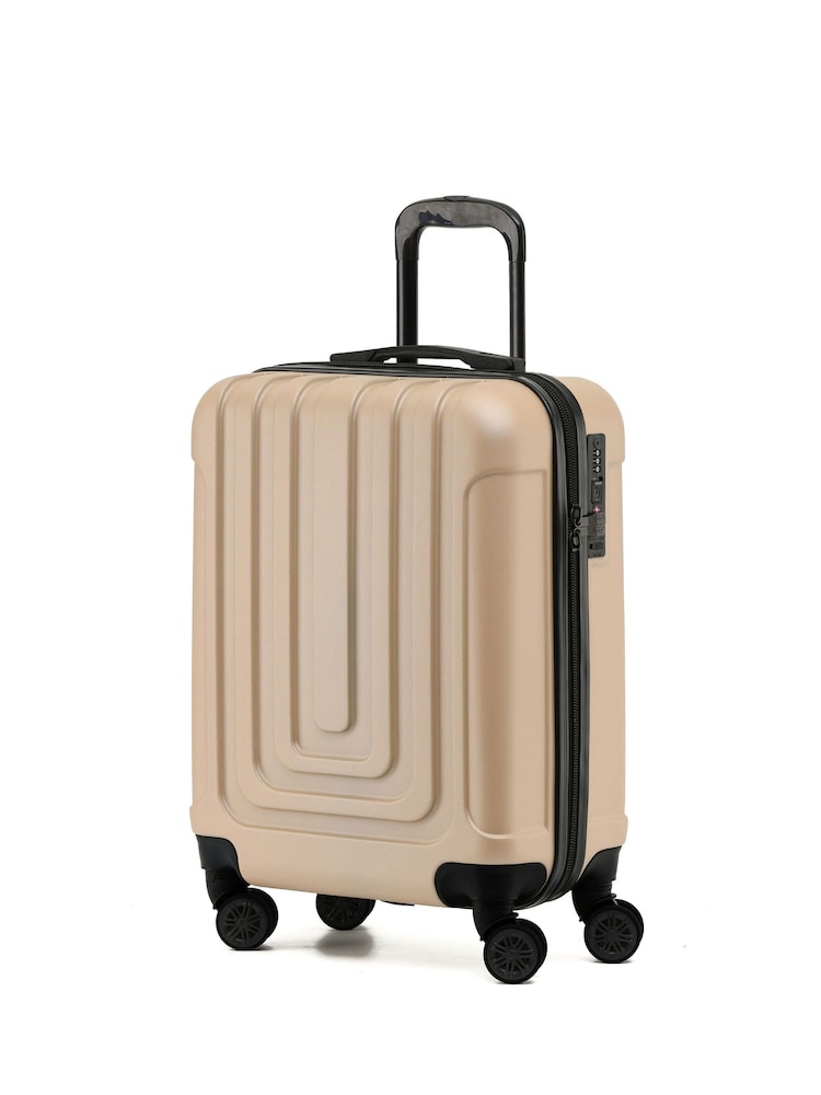 Champagner - Flight Knight – Ryanair Priority – Hartschalen-Kabinen-Handgepäckkoffer mit 8 Rollen aus ABS, 55 x 40 x 20 cm - Image 1 of 7