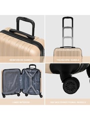 Champagner - Flight Knight – Ryanair Priority – Hartschalen-Kabinen-Handgepäckkoffer mit 8 Rollen aus ABS, 55 x 40 x 20 cm - Image 6 of 7