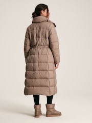 Joules Somerton Natural Showerproof Down Feather Long Puffer Coat - Image 2 of 9