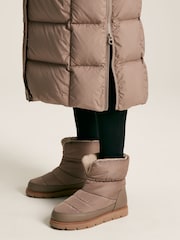 Joules Somerton Natural Showerproof Down Feather Long Puffer Coat - Image 7 of 9