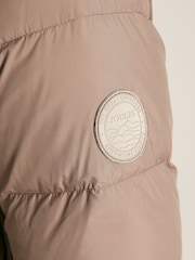 Joules Somerton Natural Showerproof Down Feather Long Puffer Coat - Image 8 of 9