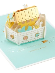 Hallmark White New Baby Card 3D Pop-up Noah's Ark Design - Image 4 of 4