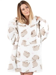 Vanilla Underground White Pusheen Cat Ladies Blanket Hoodie - Image 2 of 7