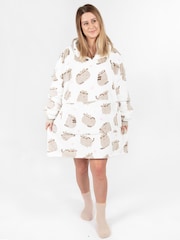 Vanilla Underground White Pusheen Cat Ladies Blanket Hoodie - Image 4 of 7
