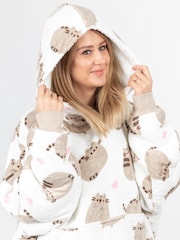 Vanilla Underground White Pusheen Cat Ladies Blanket Hoodie - Image 5 of 7