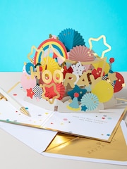Hallmark Blue Hooray' Celebration Card 3D Pop-up Design - Image 1 of 4