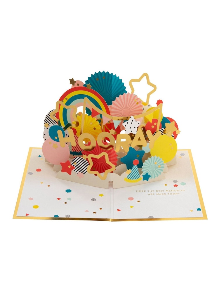 Hallmark Blue Hooray' Celebration Card 3D Pop-up Design - Image 2 of 4 Hallmark Blue Hooray' Celebration Card 3D Pop-up Design - Image 2 of 4