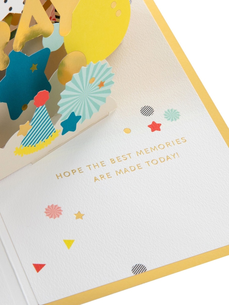 Hallmark Blue Hooray' Celebration Card 3D Pop-up Design - Image 4 of 4 Hallmark Blue Hooray' Celebration Card 3D Pop-up Design - Image 4 of 4