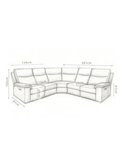 Aspire Furniture Grey Corvan Corner Power Recliner Sofa, Elephant Sofa - Image 3 of 4