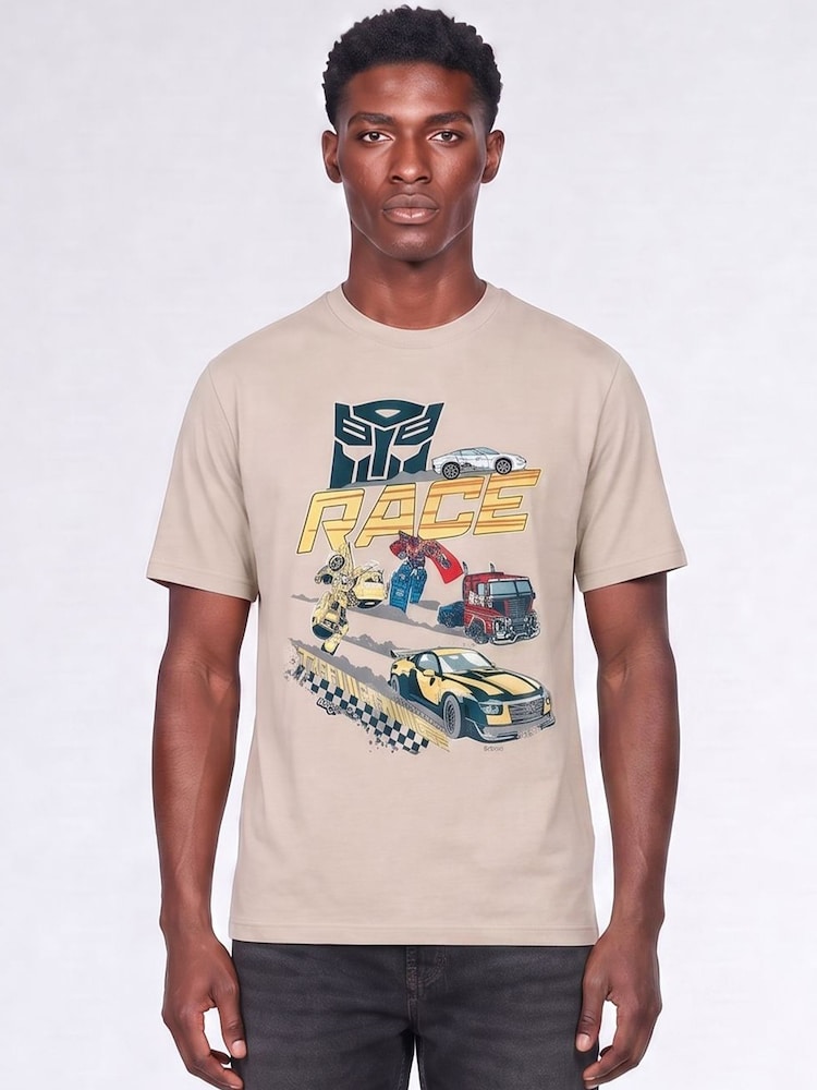 Brands In Natural Hasbro Transformers Race T-Shirt - Image 1 of 4 Brands In Natural Hasbro Transformers Race T-Shirt - Image 1 of 4