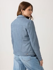 M&Co Blue Faux Suede Biker Jacket - Image 2 of 6