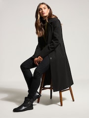 Long Tall Sally Black Formal Midi City Coat - Image 3 of 5