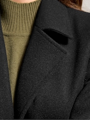 Long Tall Sally Black Formal Midi City Coat - Image 4 of 5