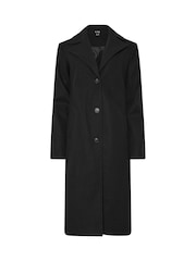 Long Tall Sally Black Formal Midi City Coat - Image 5 of 5