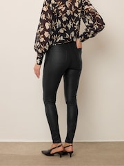 Long Tall Sally Black Faux Leather Skinny Jeans - Image 3 of 4