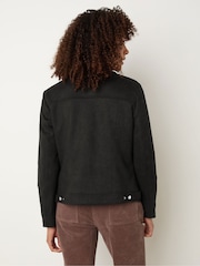 M&Co Black Faux Suede Biker Jacket - Image 2 of 5