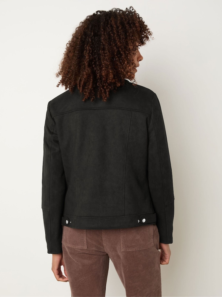M&Co Black Faux Suede Biker Jacket - Image 2 of 5