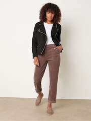 M&Co Black Faux Suede Biker Jacket - Image 4 of 5