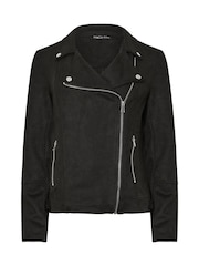 M&Co Black Faux Suede Biker Jacket - Image 5 of 5