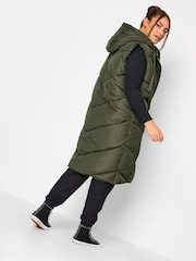 Yours Curve Green Chevron Heavyweight Longline Gilet - Image 2 of 5