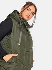 Yours Curve Green Chevron Heavyweight Longline Gilet - Image 5 of 5
