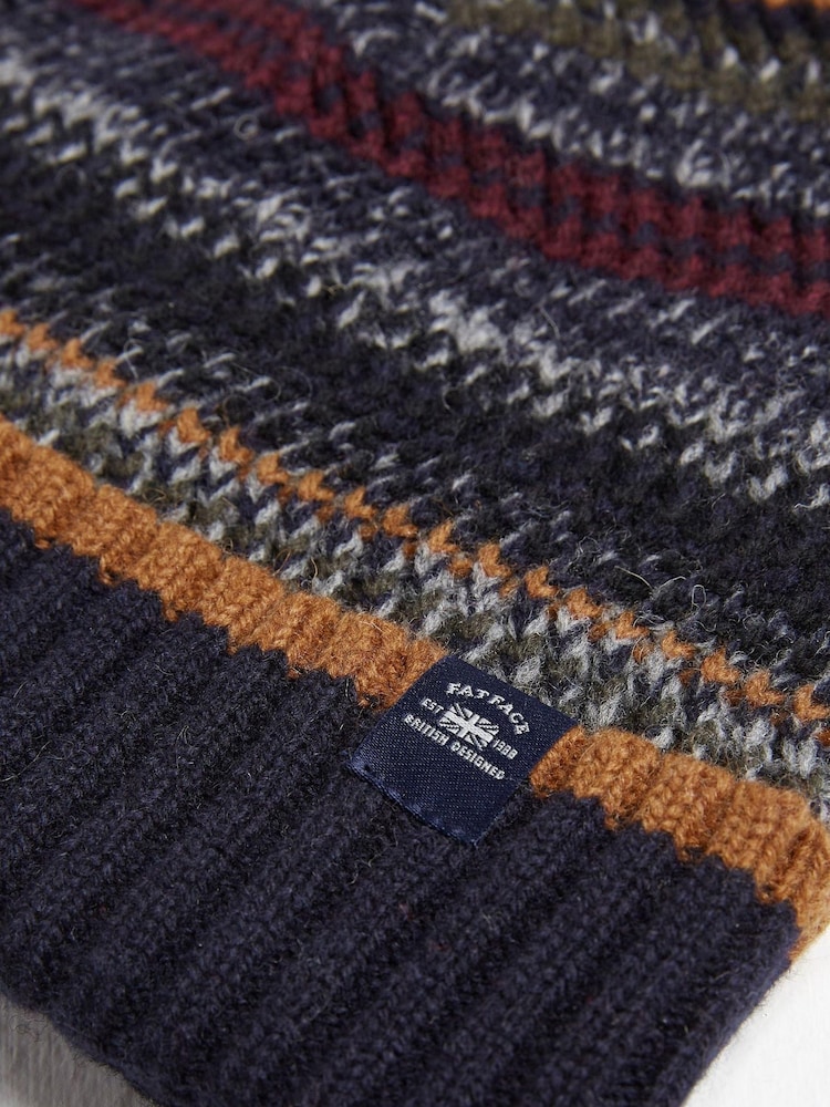 FatFace Multi Colour Multi Stripe Beanie - Image 2 of 2