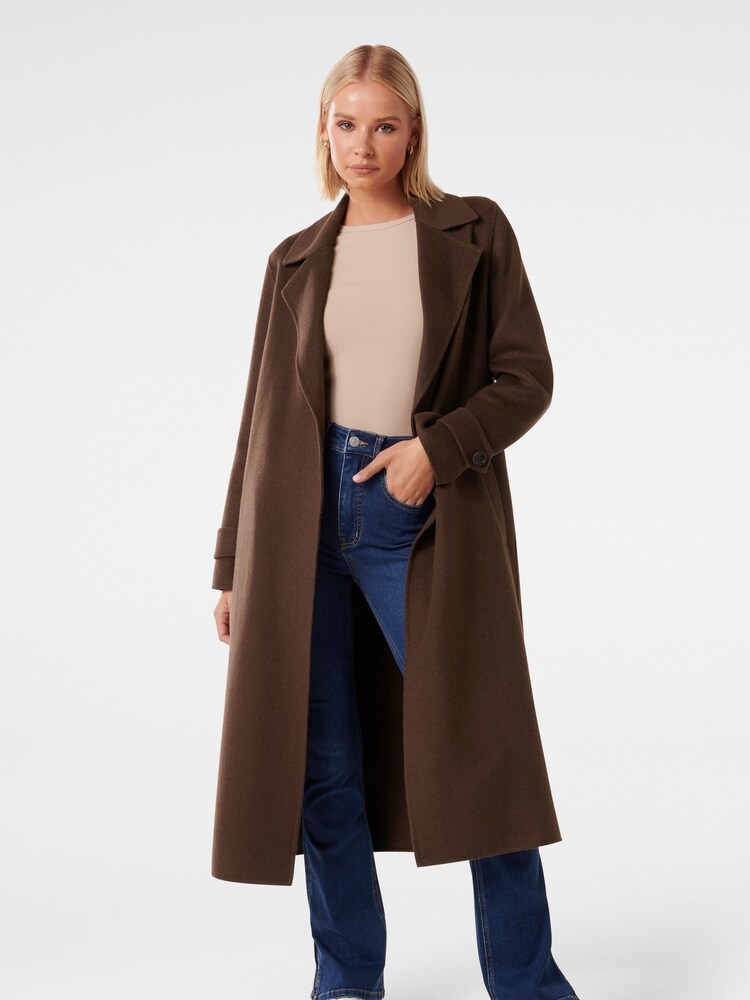 Forever New Brown Devon Felled Coat - Image 1 of 4