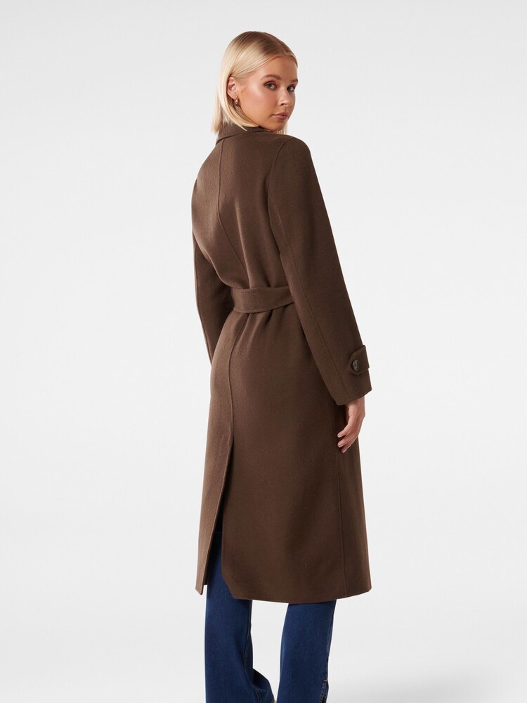 Forever New Brown Devon Felled Coat - Image 4 of 4