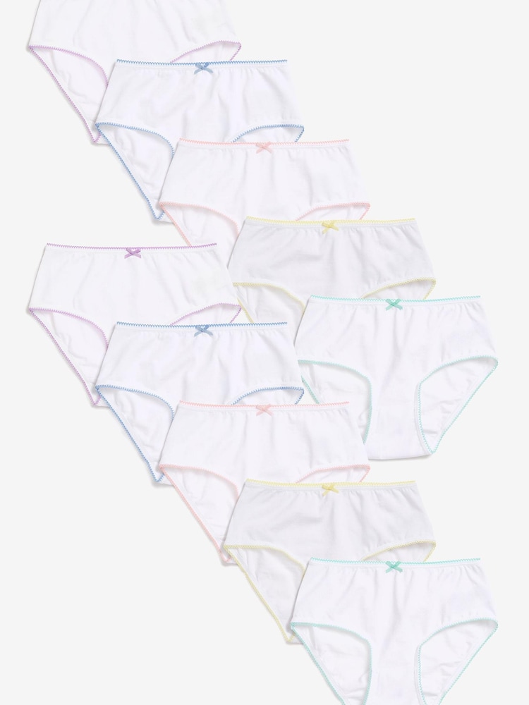 White with Trim 10 Pack Briefs (1.5-16yrs) - Image 1 of 1
