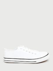 Long Tall Sally White Canvas Low Trainers in Standard Fit - Image 2 of 6