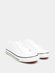 Long Tall Sally White Canvas Low Trainers in Standard Fit - Image 3 of 6