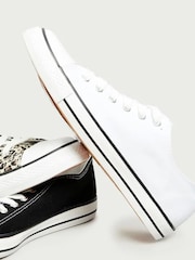 Long Tall Sally White Canvas Low Trainers in Standard Fit - Image 4 of 6