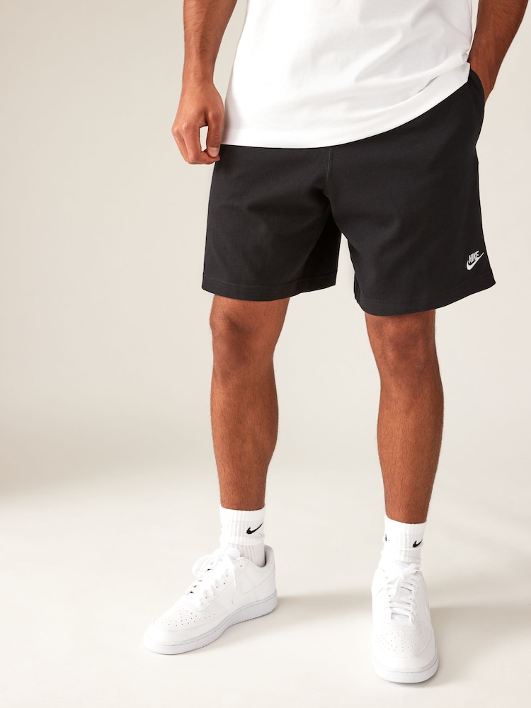 Nike Black Club Knit 100% Cotton Shorts - Image 1 of 4
