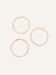 Accessorize Gold Tone Twist Bangles 3 Pack - Image 1 of 3