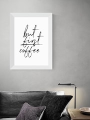 White But First Coffee by Rafael Farias Framed Print - Image 2 of 4