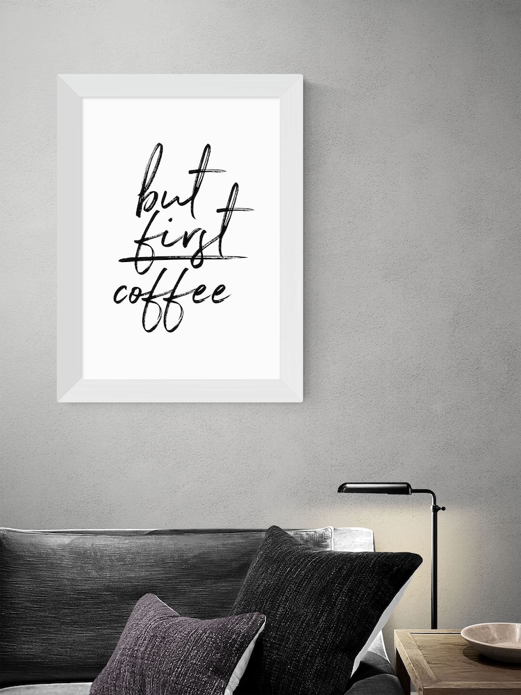 White But First Coffee by Rafael Farias Framed Print - Image 2 of 4
