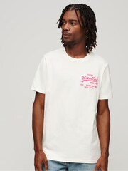 Superdry Cream Neon Vintage Logo T-Shirt - Image 1 of 3